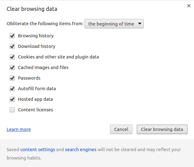 clear browser history chrome